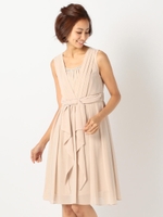 ウエストフリルドレス《結婚式/二次会/謝恩会/パーティー》/ベージュ