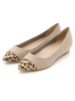 【ストレスフリー】【CAMILLE BIS RANDA】レオパードコンビフラッツ/GREGE