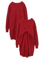 BACK RIBBON KNIT DRESS/ネイビー