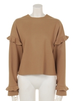 [GREED]HEAVY MELTON Frill Top/CAMEL