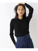 【洗える】【静電気防止】ハイネックリブニット/ピンク(072)