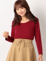 あったかチェーン装飾ロングＴシャツ/ネイビー