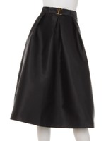 【an another angelus】プレートリボンサテンボリュームスカート/BLACK
