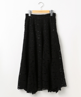 起毛レースイレギュラーヘムラインスカート
