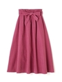 《BLANCHIC》ライトスエードサッシュベルト付スカート/ボルドー(070)