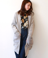フェイクファーポケットロングカーディガン