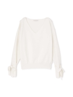 ASPIN袖リボンVニット/レッド(100)