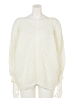 【Shelly island】ボリュームニットプルオーバー/ホワイト