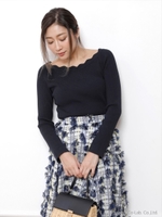 スカラップ2wayニット/ラベンダー