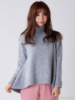 テールヘムタートルニット/ライトピンク