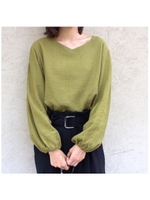 バルーンスリーブブラウス プルオーバー/イエロー