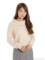 フェザーケーブルオフタートルニット/オフ