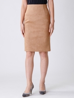 ボンディングスエードタイトスカート/キャメル