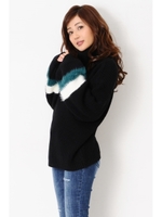 配色シャギーK TOP/GRAY