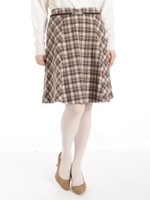 T/RチェックフレアSK/チャ