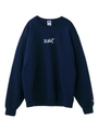 【WEB限定】X-GIRL X RUSSELL LOGO CREW SWEAT TOP/ネイビー