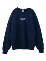 【WEB限定】X-GIRL X RUSSELL LOGO CREW SWEAT TOP/ネイビー