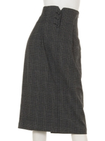 チェックハイウエストタイトスカート/ブラック