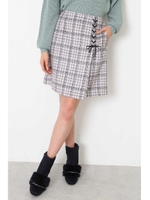 パウダリーチェックスカート/ブラック(010)