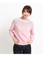 【洗える】ラウンドネックニット/グレー(012)