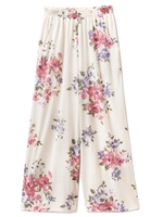 ビッグフラワーロングパンツ/GRY