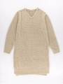 ネコ毛Vネックニットワンピース/ベージュ