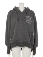 コビニャースリットジップパーカ/トップチャコール