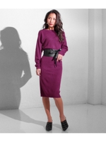 【LATINA】バックオープンサッシュベルト付 ニットワンピース/PP