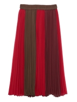 BICOLOR PLEATED SKIRT/ブラウン