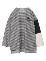 OTS コットンフラノ ボーダー プルオーバー OTS-1760/ブラック