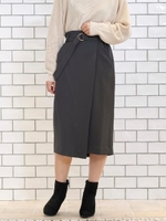 ベルテッドラップイージータイトスカート/アイボリー