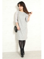 シャギーグレンチェックワンピース/ブラック(010)