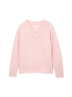 ◆大きいサイズ◆Ｖネックニット/ピンク(090)