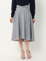 グレンチェックミディースカート/黄系