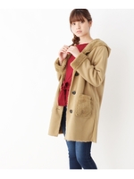 フード付裏起毛コート/ライトベージュ(051)