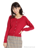 ベーシックカーディガン/レッド