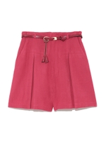 ベルト付きリネンショートパンツ/PNK