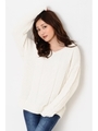 重ねVモールYニットTOP/WHITE