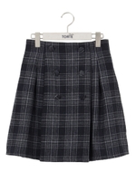 前ボタンタックフレアスカート/ダークグレー