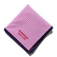 2014/15AW 新作 新品 バーバリーブラックレーベル ロゴ入りピンチェックハンカチ 34142 ピンク メンズ 小物でアクセント