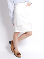 CLASH WHITE DENIM MID SKIRT/クラッシュホワイトデニムスカート