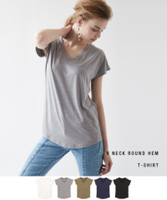 VネックラウンドヘムTシャツ【メール便可／50】
