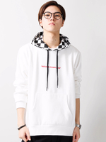 WEGO/フードチェッカーフラッグパーカー