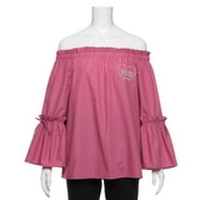 【65%OFF】袖フレア切り替えオフショルダーブラウス