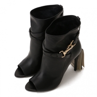 【新品】 オープントウショートブーツ 38 バーバリー 52620 BURBERRY ブラック系 レディース