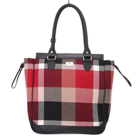 【新品】 クレストブリッジ チェックトート 37.5×42.5×11cm cb-000362 CRESTBRIDGE レッド系 メンズ