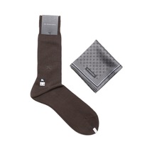 【新品】 ハンカチ　ソックスセット 25〜26 バーバリー 66071 BURBERRY グレー メンズ