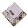 【新品】 ハンカチ　フチチェック  バーバリーロンドン 69308 BURBERRY LONDON パープル レディース