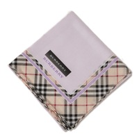 【新品】 ハンカチ　フチチェック  バーバリーロンドン 69308 BURBERRY LONDON パープル レディース