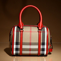 【新品】 バーバリー 英国チェック柄 バッグ 34495 レッド系 レディース 